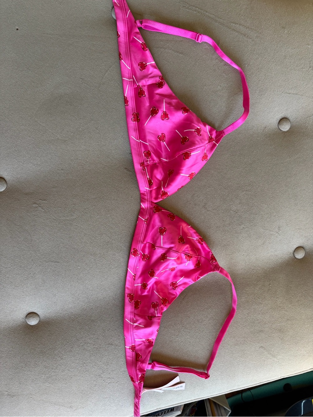 Victoria's Secret Hot Pink Lollipop-Print Triangle Bralette